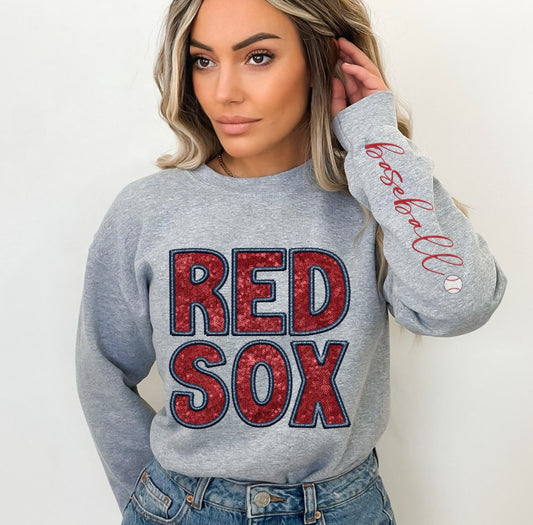 Red Sox (Baseball - Sequins/Embroidery look) - DTF