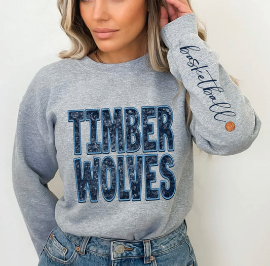 Timberwolves (basketball - Sequins/Embroidery look) - DTF