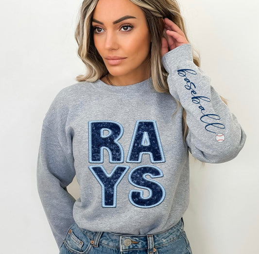 Rays (Baseball - Sequins/Embroidery look) - DTF