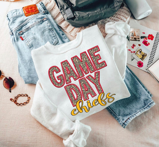 Game Day Leopard (Embroidery look) - Chiefs - DTF