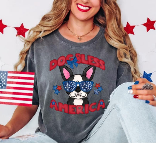 Dog Bless America (Boston Terrier) - DTF