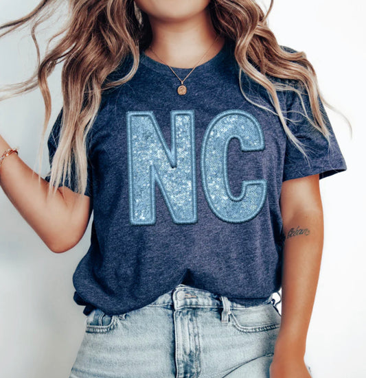 NC - North Carolina (Sequins/Embroidery look) - DTF