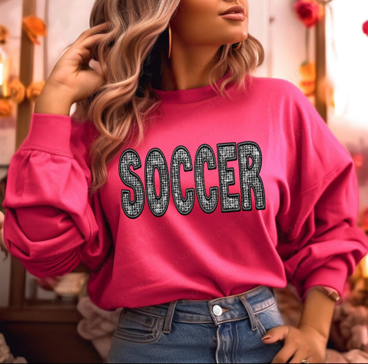 Soccer (faux diamond bling embroidered look) - DTF