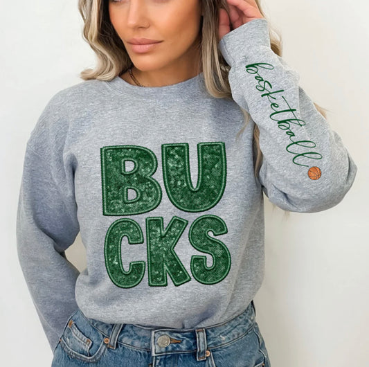 Bucks (basketball - Sequins/Embroidery look) - DTF