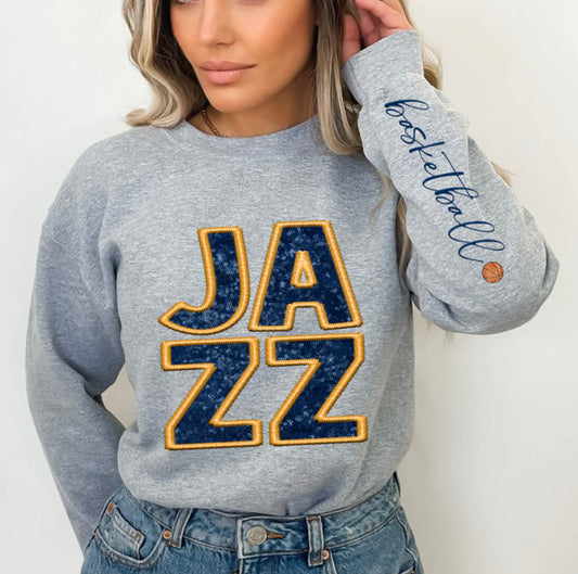 Jazz (basketball - Sequins/Embroidery look) - DTF