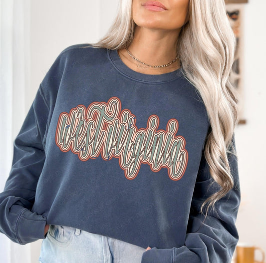 West Virginia (boho stacked distressed) - DTF