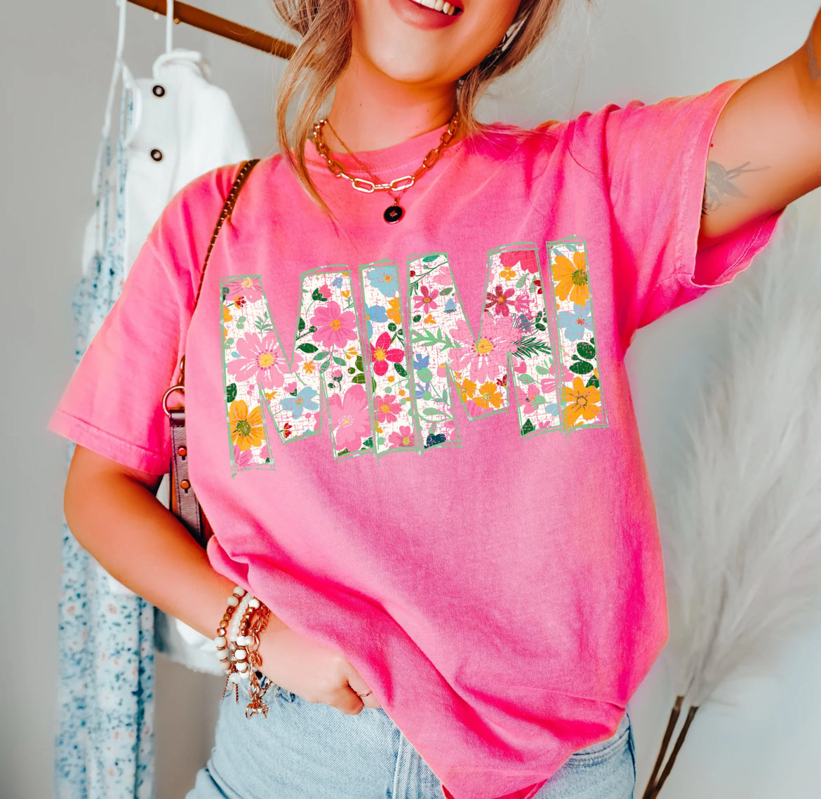 Mimi (Floral Doodle Distressed) - DTF