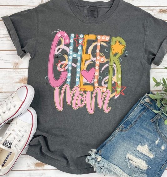 Cheer Mom (Colorful Hand Drawn Design) - DTF
