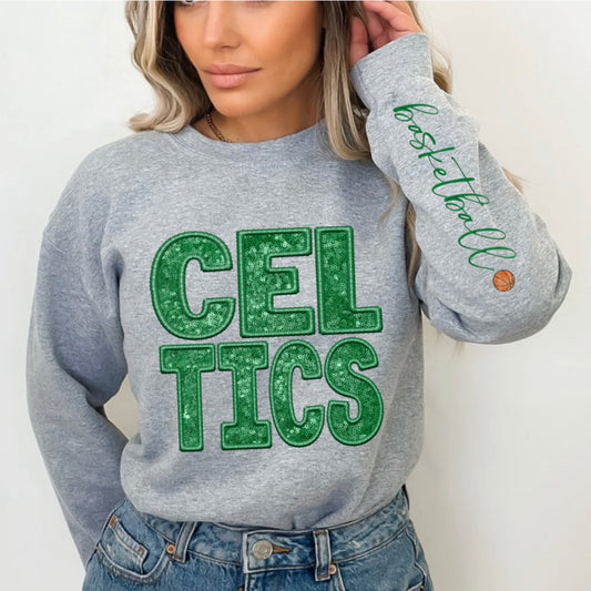 Celtics (basketball - Sequins/Embroidery look) - DTF