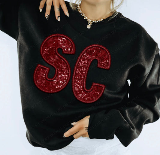 SC - South Carolina (Sequins/Embroidery look) - DTF