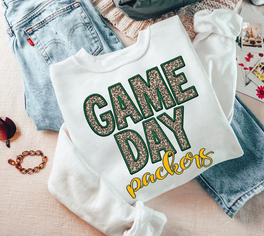 Game Day Leopard (Embroidery look) - Packers - DTF