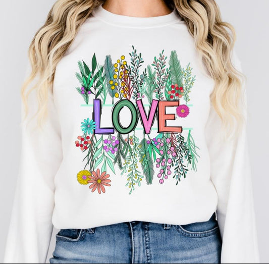 Floral Split LOVE - DTF