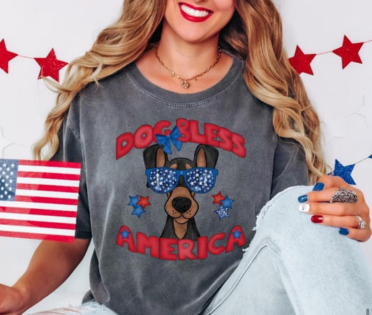 Dog Bless America (Doberman) - DTF