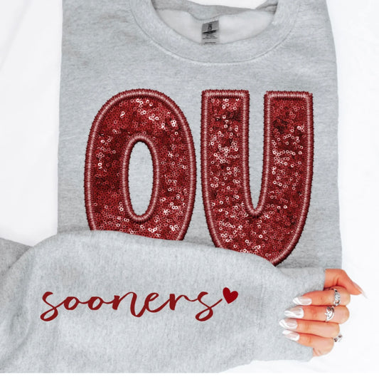 OU - Sooners (Sequins/Embroidery look) - DTF