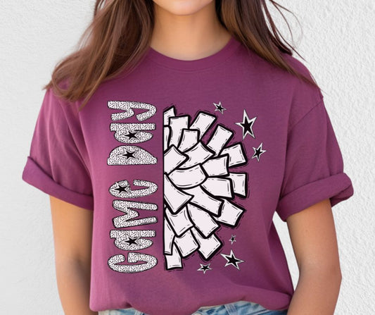 Game Day Cheer (Black/White Dotties) - DTF