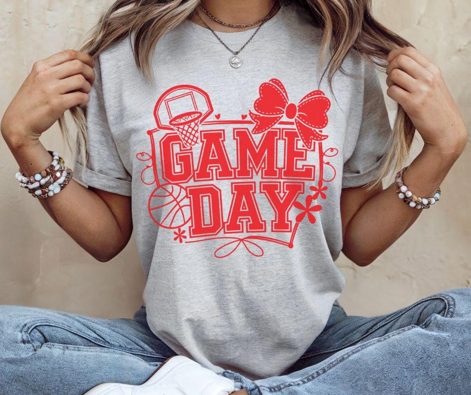 Basketball Game Day Coquette (Red) - DTF