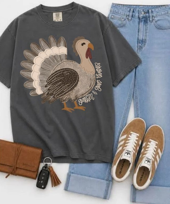Gather and Give Thanks Turkey - DTF