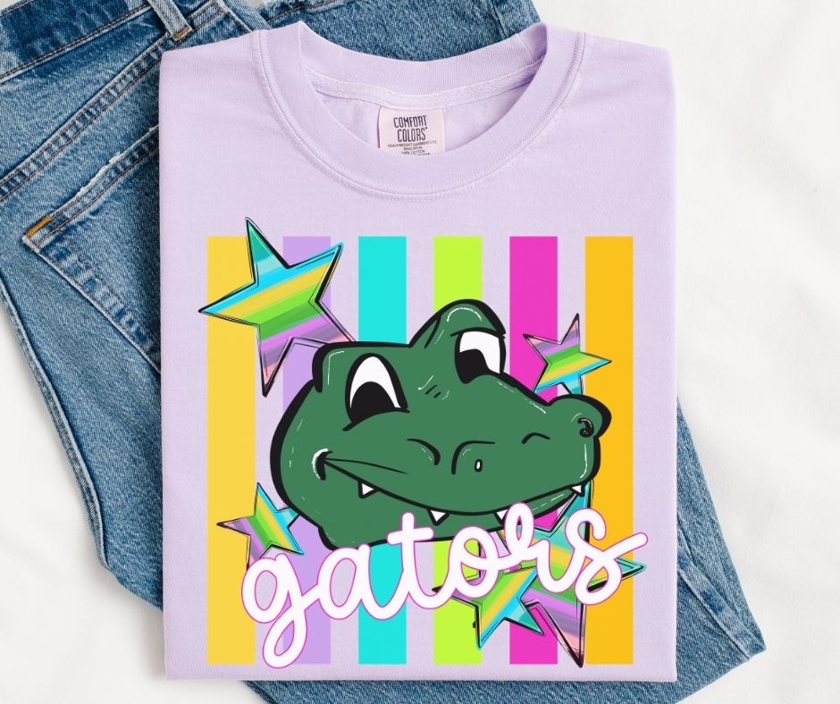 Gators - Playful (Colorful Stripes Mascot) - DTF