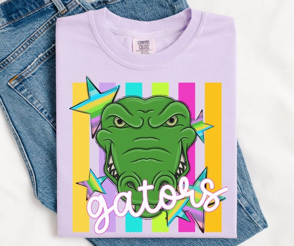 Gators - Fierce (Colorful Stripes Mascot) - DTF