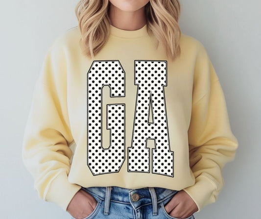 GA (Blk/White Polka Dot States) - DTF