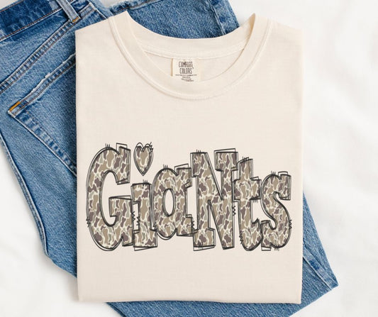 Giants (Camo Doodle Mascot) - DTF