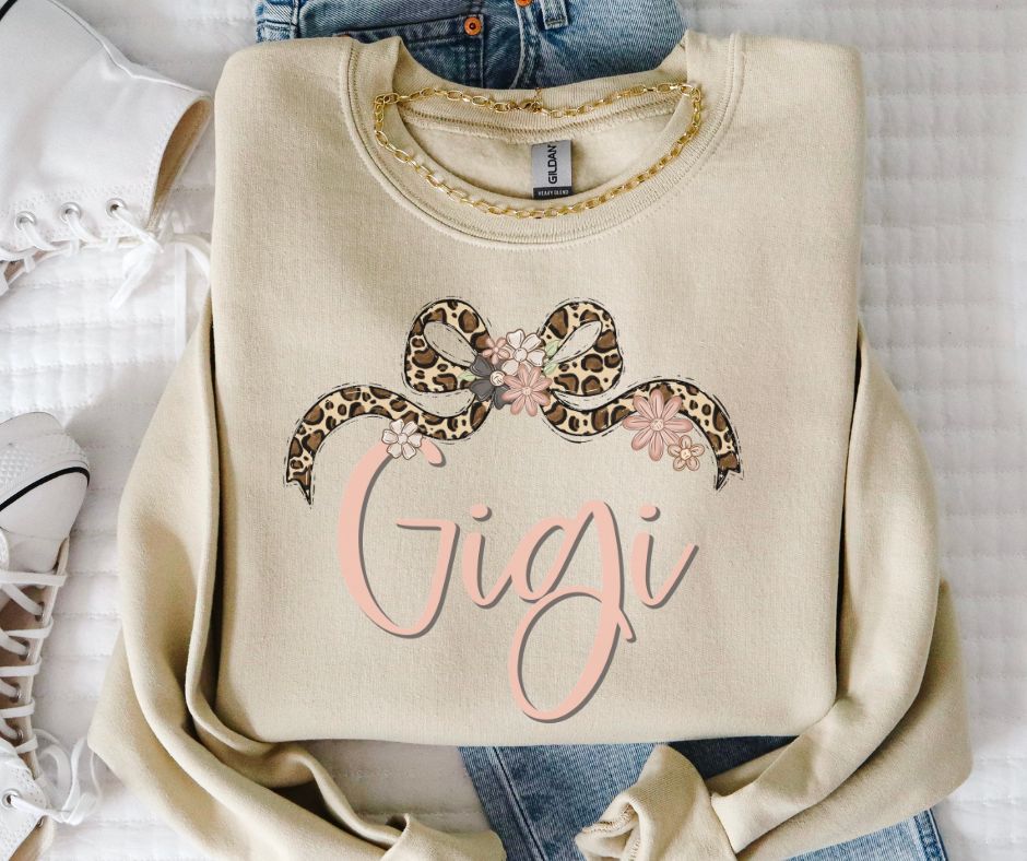 Gigi (Leopard Floral Bow) - DTF