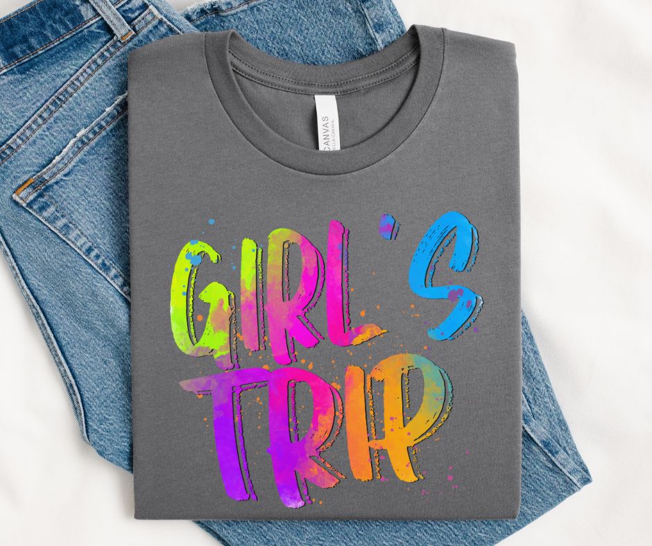 Girl's Trip (Bright Colored Graffiti Style Words) - DTF