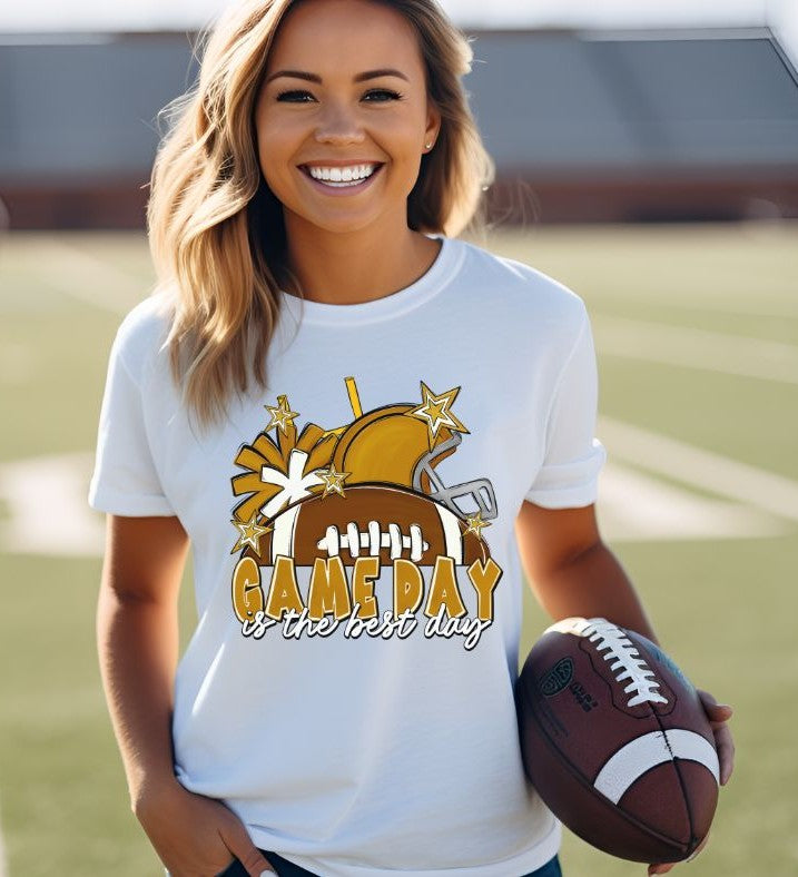 Game Day Best Day Football (Gold) - DTF