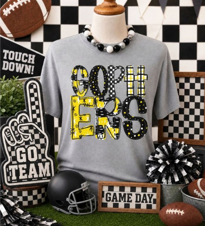 Gophers - Yellow (Game Day Patterns Mascot) - DTF