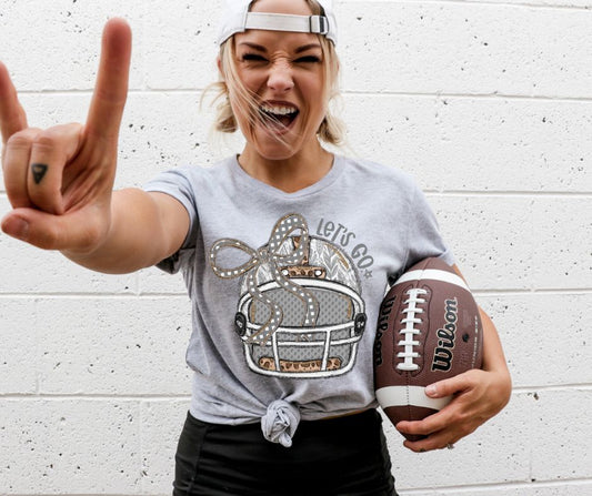Lets Go Football Helmet (Gray) - DTF