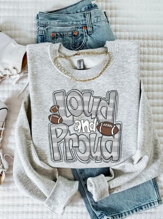 Loud and Proud Football (gray) - DTF