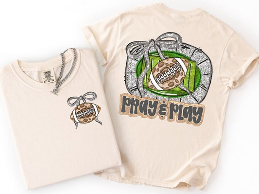 Pray and Play Football - Gray (2-in-1 front/back design) - DTF