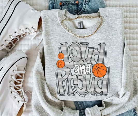Loud and Proud Basketball (gray) - DTF