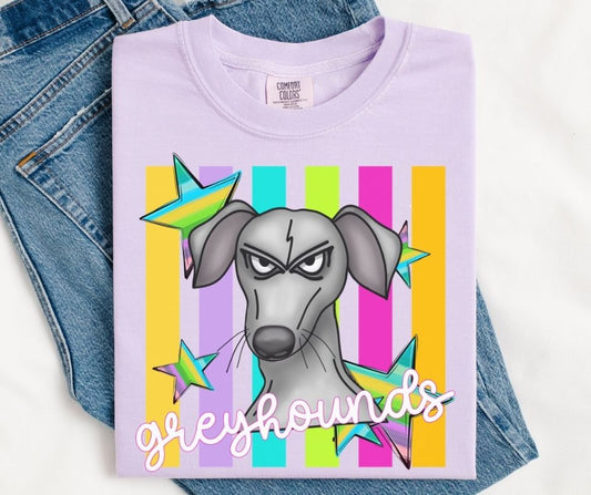 Greyhounds (Colorful Stripes Mascot) - DTF