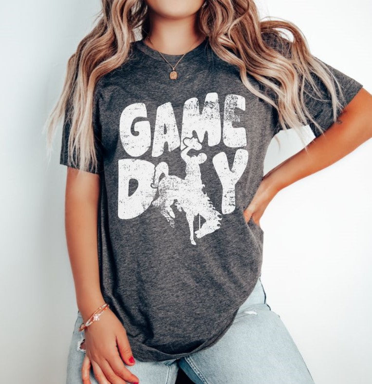 Game Day Buckaroos Print Mascot (white) - DTF