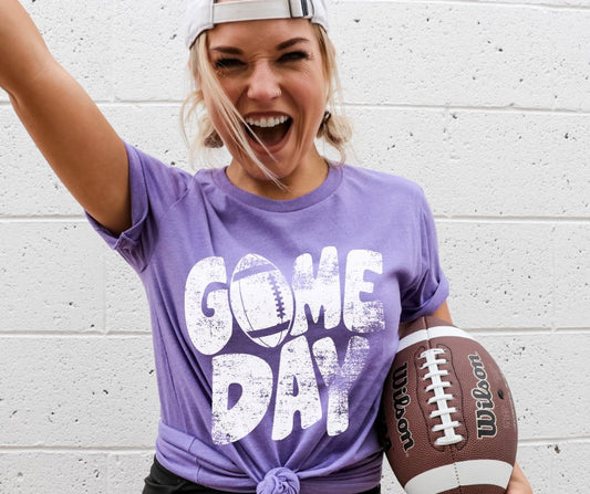 Game Day Football (white) - DTF