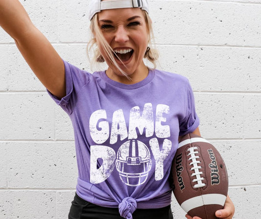 Game Day Football (helmet - white) - DTF