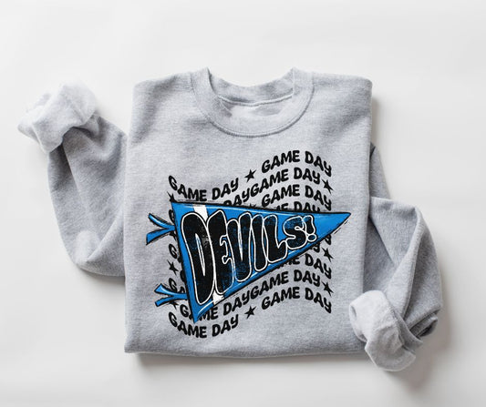 Game Day Repeat - Devils Pennant (royal blue/black) - DTF