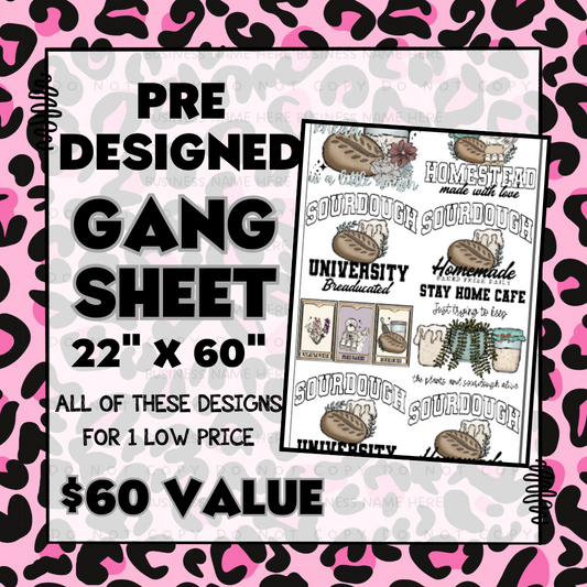 Pre-designed Gang Sheet - Sourdough