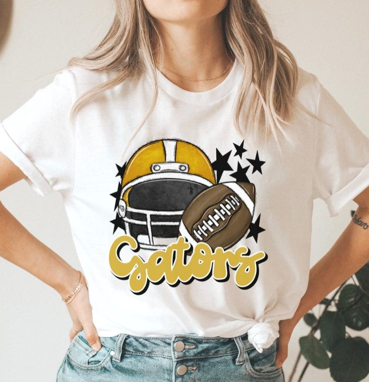 Gators Mascot (stars - gold helmet) - DTF