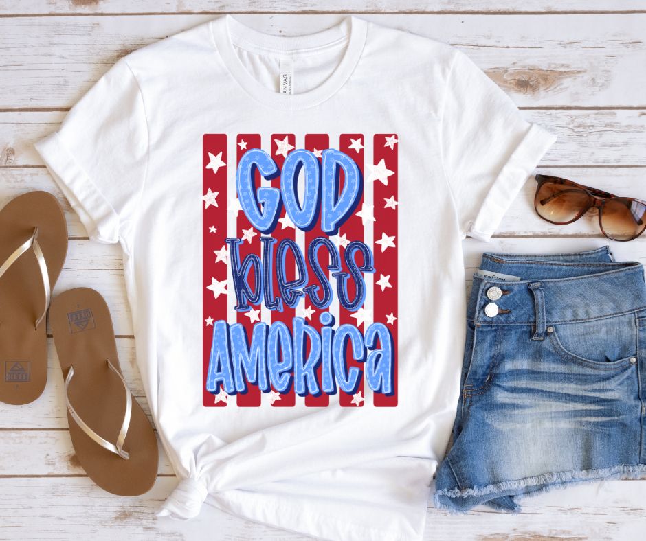 God Bless America Stripes - DTF