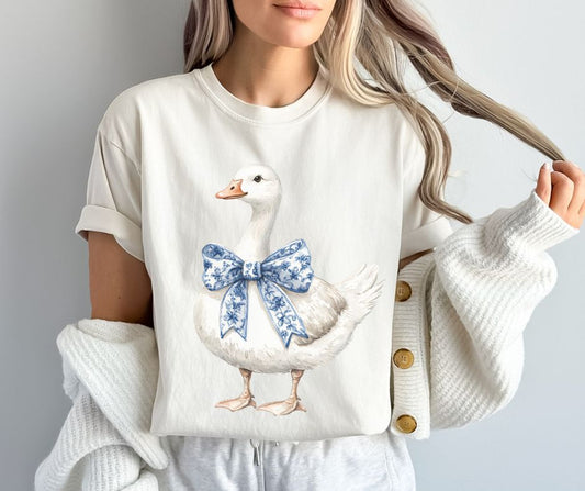 Goose (Blue Bow Goose) - DTF