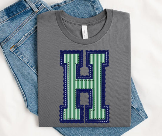 H - Kelly Green/Navy (Prepster Mascot) - DTF