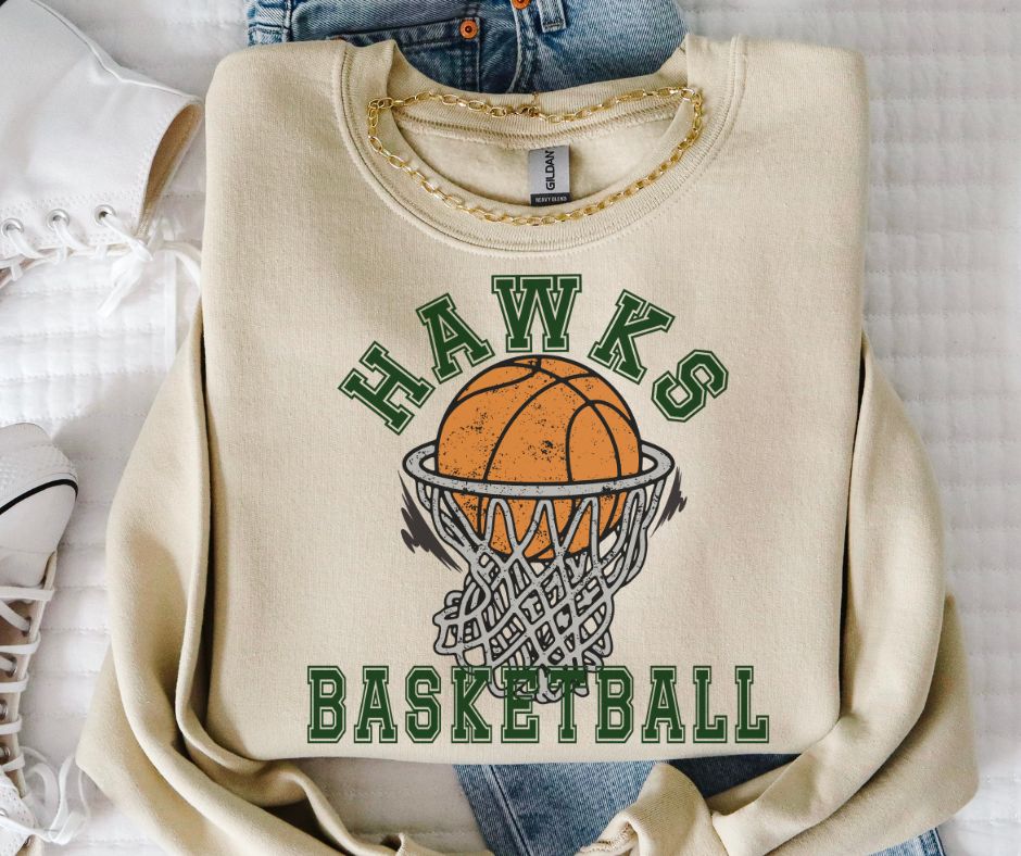 Hawks (Basketball Grunge Mascot) - DTF