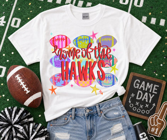 Hawks - Red/Black (Football Whimsy Mascot) - DTF