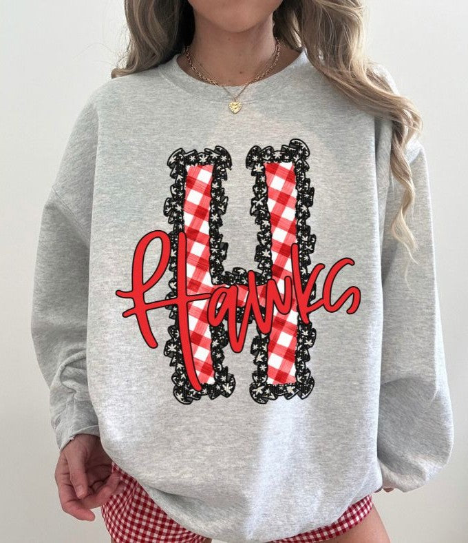 Hawks - Red (Daisy Ruffle Mascot) - DTF