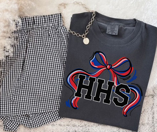 HHS - Red/Royal Blue (Ribbon Sports Bow School Spirit) - DTF