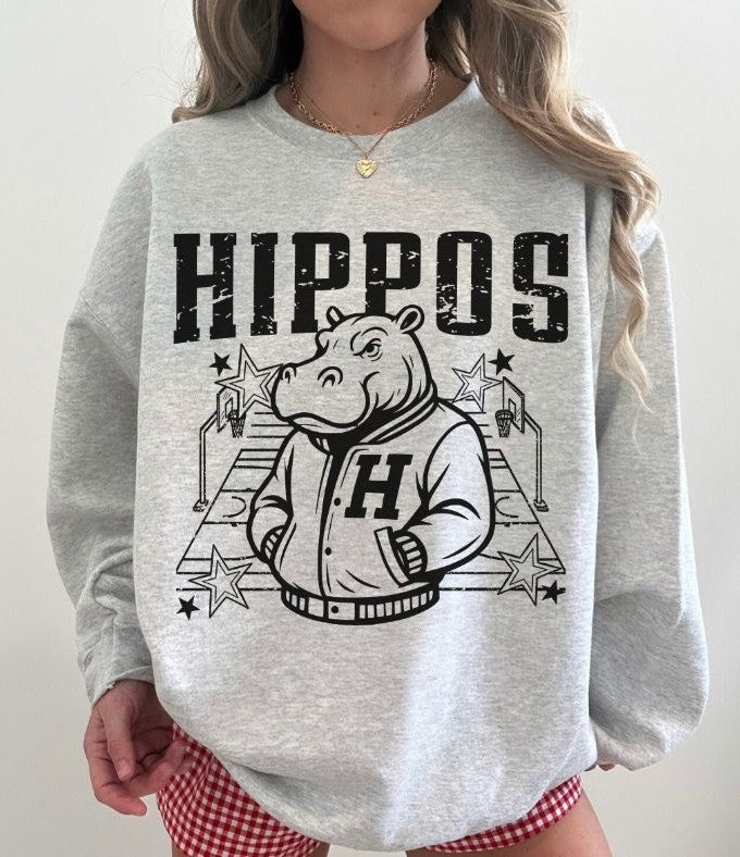 Hippos (Basketball Letterman Mascot) - DTF
