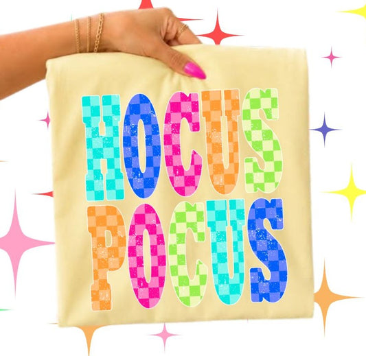 Hocus Pocus (colorful checkered) - DTF