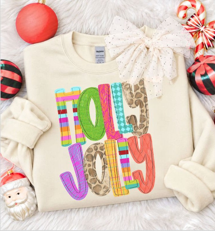 Holly Jolly (Colorful Wording) - DTF
